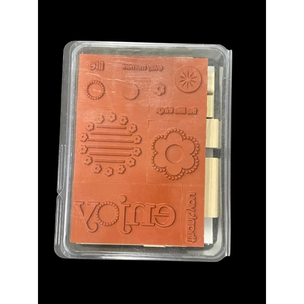 Stampin'‎ Up! Enjoy Every Moment Wood Rubber Stamp Set 11-Piece Floral